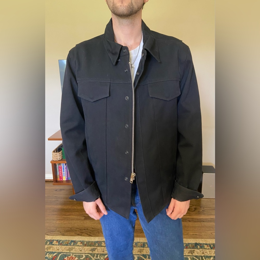 Black Canvas Motorcycle Jacket